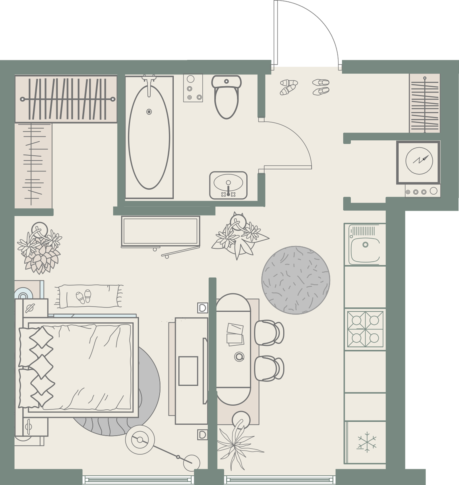 1-комнатная квартира